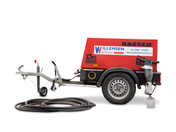 Compressor (aanhangwagen) incl. sloophamer - Afbeelding 3
