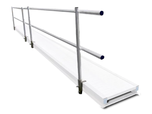 Loopbrug aluminium met leuning