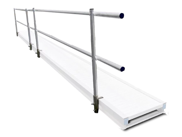 Loopbrug aluminium met leuning