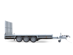 Aanhangwagen (3 asser) met oprijklep (combi met machine)