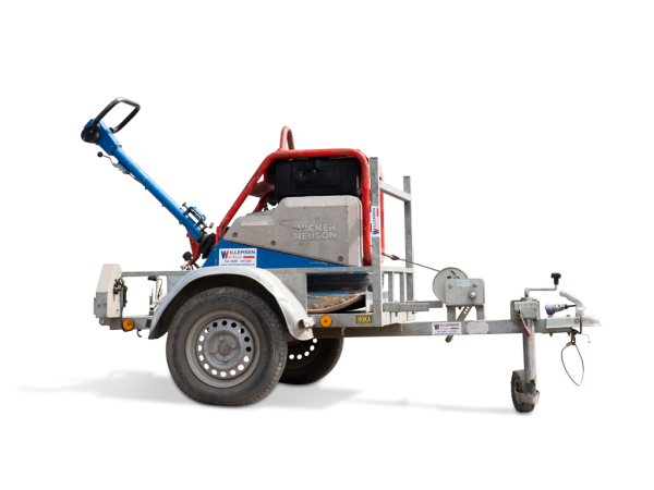 Trilplaat 6000 kg met aanhangwagen